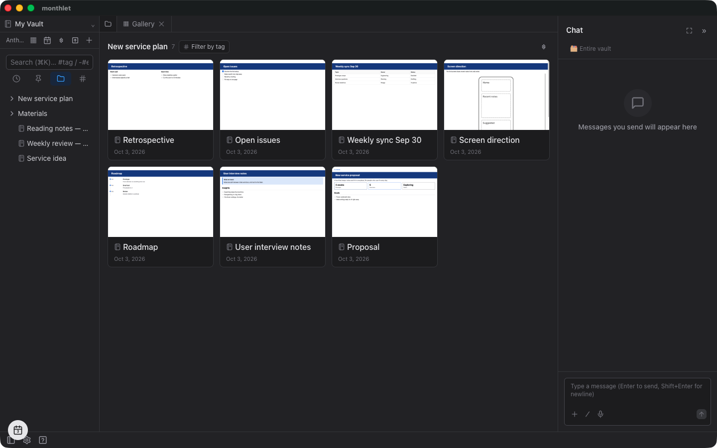 A folder opened as a gallery, with its tab pinned. The icon-only tab at the left end is the pinned tab, and it has no close button