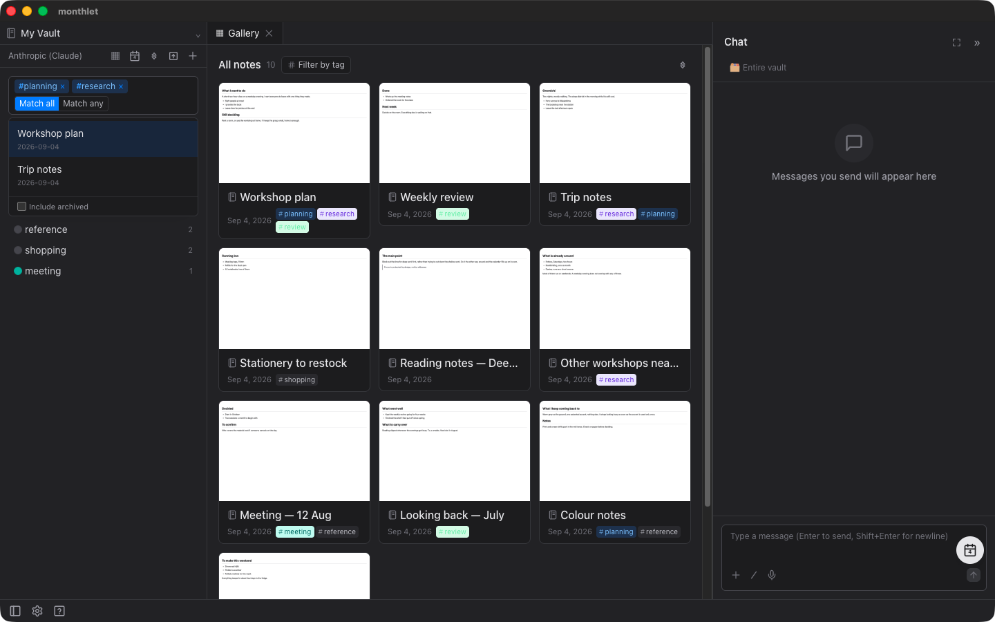 Search narrowed to two tags, with the toggle between requiring all of them and requiring any of them