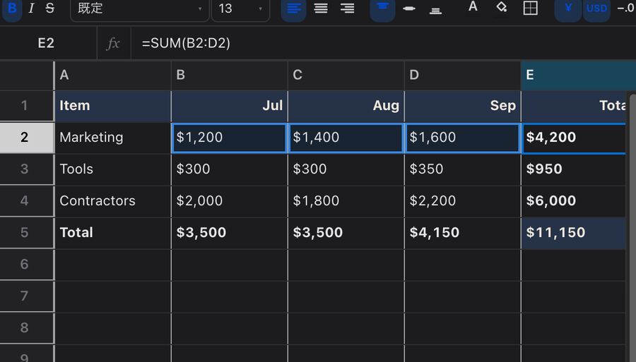 Spreadsheets